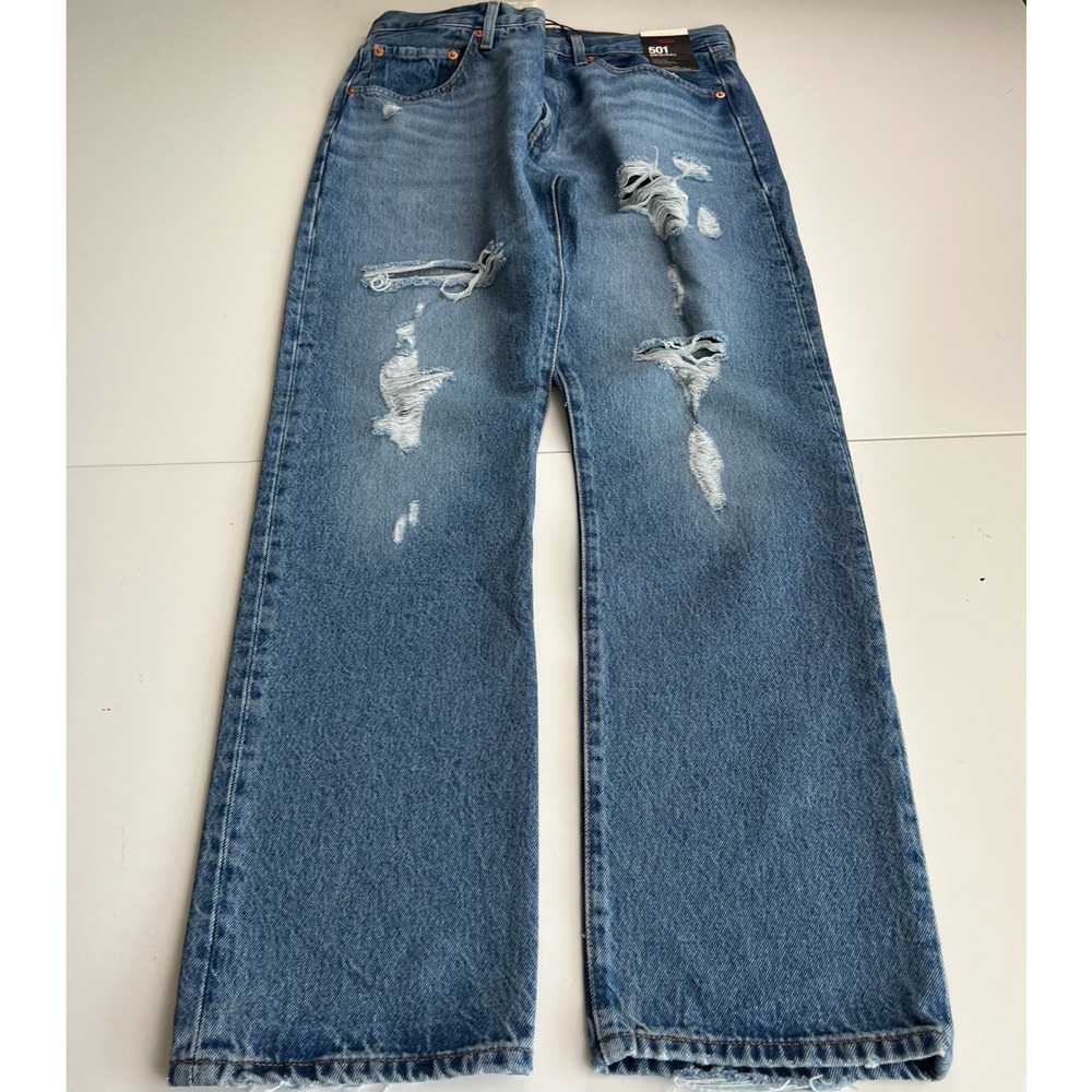 Levi's Premium Women 501 Original Fit Mid Rise Straight Leg Jeans W29xL30 Blue